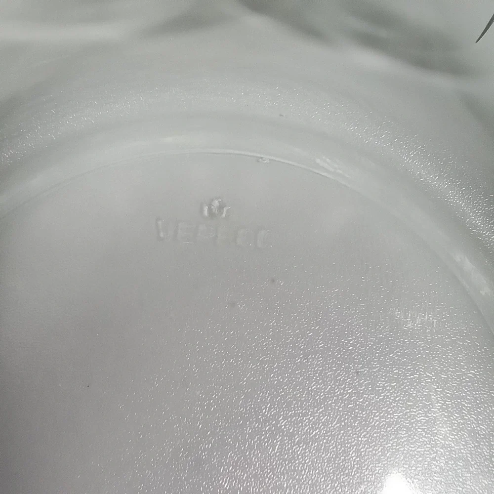 Vereco France Clear Ribbed Glass Serving Bowl Paneled Round‎ 7.25 Inch Vintage